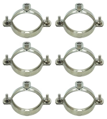 Rohrschellen edelstahl 6 Stück 25mm Schraubrohrschellen Schraubrohrschelle isolierte klemmen Rohrhalterung Zweiloch Rohrschelle Befestigungsschellen schlauchschelle Rohrbefestigungen