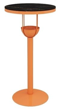 Bartabeller Orange stenplatta järnbarbord hem balkong fritid runt högt pubbord for mjölktebutik, kafé Bar Bordets Högbord(Stor)