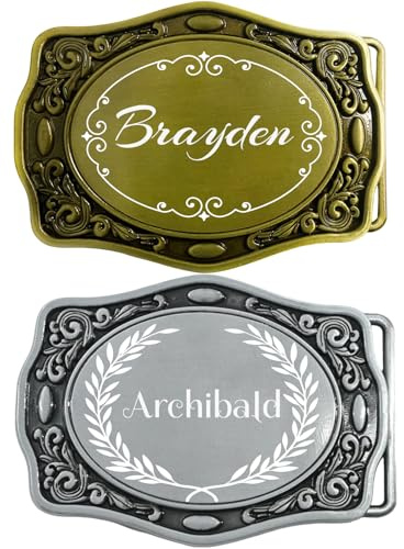 Aokizkdzsw Personalized Classic Western Belt Buckle for Men & Women | Custom Engraved Rodeo Belt Buckle for Cowboy & Cowgirl Vintage Gift