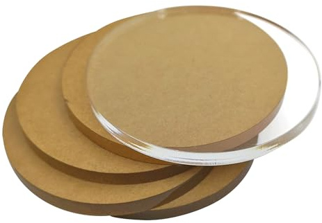 Plaques d'affichage rondes en acrylique, diamètre 8 cm, épaisseurs variées, lot de 5(Thickness:3mm)
