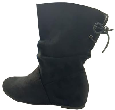 Generiska korta stövlar dam vinter halvstövlar klassiska ankelstövlar mjuk sula vinterstövlar platta vinterstövlar slouchy slip-stövlar enfärgade casual ankelstövlar värme och komfort stövlar, svart