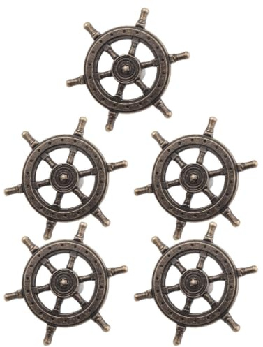 GANAZONO Set 5pezzi Pomoli per Armadio in Lega di Zinco Stile Retrò Elegante Maniglie per Porte Singolo Foro Facili da Installare per Guardaroba e Comò