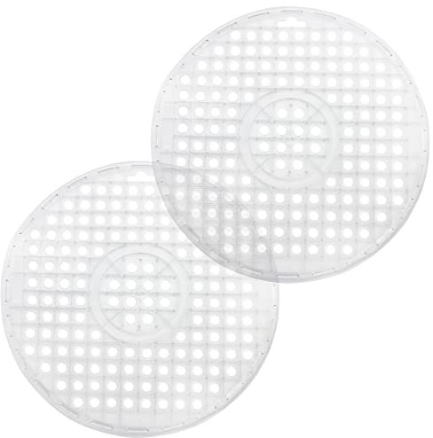 COM-FOUR® 2x Fodera per lavello - Tappetino rotondo per lavello - inserto per lavello protegge la superficie del lavello e le stoviglie (2 pezzi - trasparente)