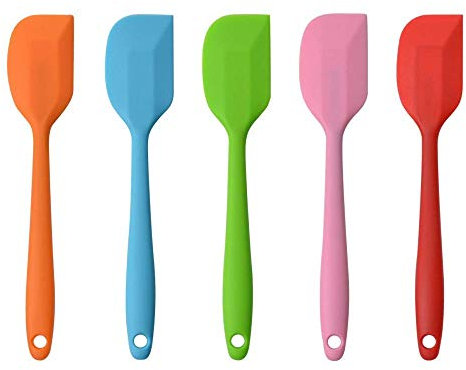 Silicone Spatula Set of 5-500°F Heat Resistant Seamless Rubber Spatulas with Stainless Steel Core Kitchen Utensils Non-Stick for Cooking, Baking and Mixing (22cm / 8.6inch)