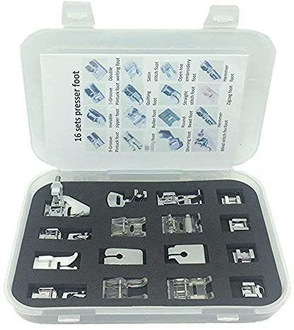 Youngine 16pcs Professionelle Nähmaschine Nähfüße Kit Multifunktions Saum Fuß Ersatzteile Zubehör für Low Shank, Bruder, Sänger, Janome, Viking, Toyota, Einfachheit, Kenmore