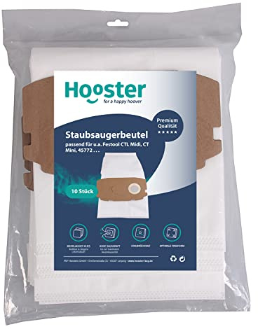 Hooster 10 Stück Staubsaugerbeutel passend für Festool CTL Midi / 456772/498410 / bis Baujahr 2018