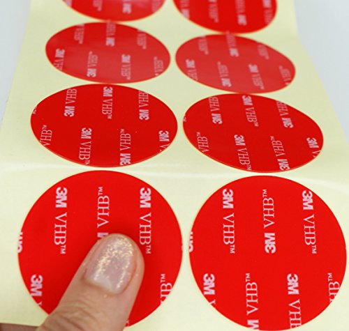 Clear, Black, Grey ~ 3M VHB DOUBLE SIDED Self Adhesive STICKY PADS ~ 50mm diamater x 1mm thick ~ Mounting, Dash Cam, Automotive Tape (2, Black)