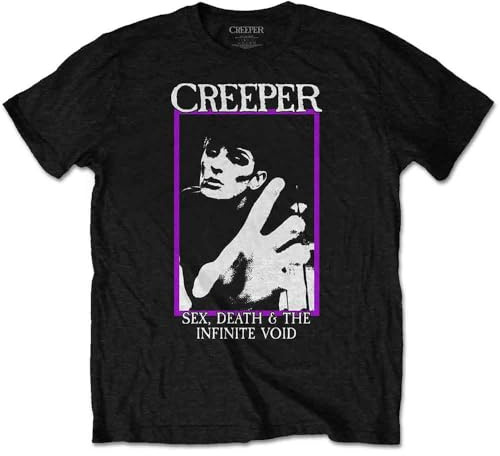 Creeper T Shirt Infinite Void Band Logo Nue offiziell Herren Schwarz L