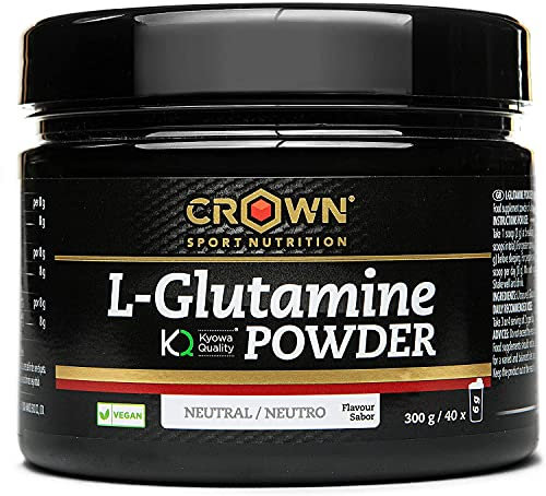 Crown Sport Nutrition L-Glutamine Kyowa® | Glutamina en Polvo Vegana y de Alta Pureza | 1 solo ingrediente | Sabor Neutro, Sin alérgenos, Sin gluten | 240 g (40 tomas)