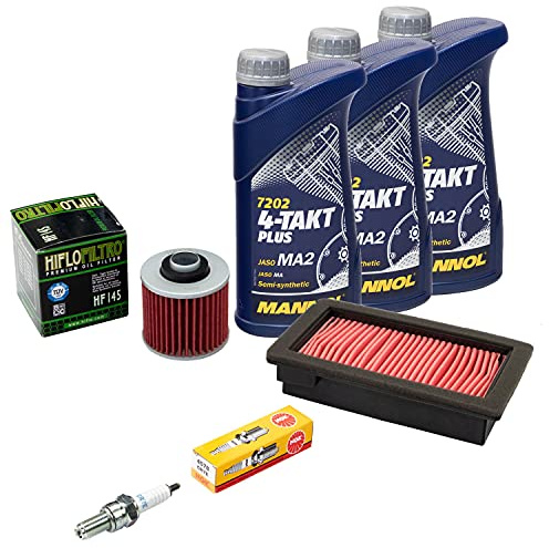 Wartungspaket Öl 3L + Luftfilter + Ölfilter + Zündkerze für Yamaha MT-03 660 XT 660 XT660 RM02 DM01