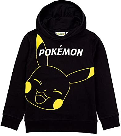 Pokémon Hoodie Boys Enfants Game Cadeaux Pikachu Black Jumper Pullover 5-6 Ans