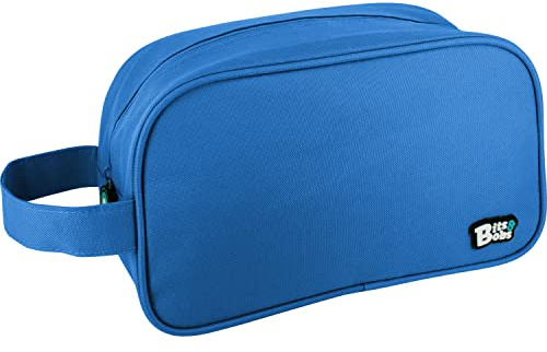 Grafoplás Bits & Bobs fyrkantig necessär med sidohandtag, 28 x 18 x 10 cm, blå, 28x18x10cm, Fyrkantig sminkväska med bärhandtag på sidan