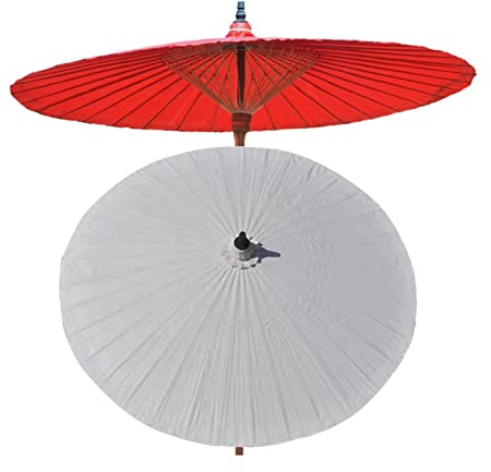 2m Runder Sonnenschirm Im Vintage-Stil, Handgefertigter Sonnenschirm Aus Wachstuch, Klassischer Bambus-Gartenschirm, Tragbarer Strandschirm, UV-Schutz, Regenfest, Terrasse/Terrasse/Pool/Outdoor