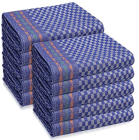 LUXTOGO® Geschirrtücher Baumwolle Set, 100% Baumwolle Küchentücher Ringgesponnene Extra Dicker 300g/m² Geschirrhandtücher 50 x 70 cm Küchenhandtücher für Küche, Restaurant. (10 Stk)