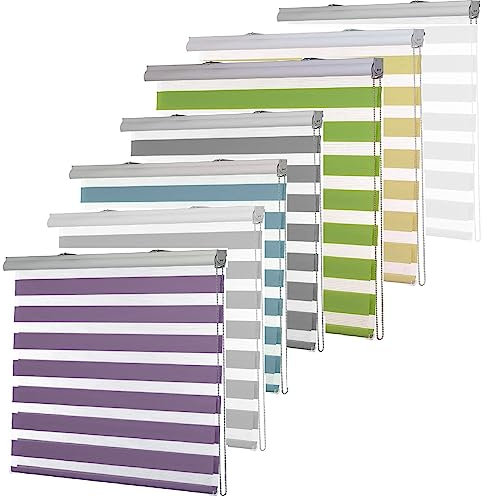 Jalousie Jalousette 60 x 340 cm Sichtschutz, Lichtschutz, Blendschutz Jalousie für Türen Inkl. Aller Montage-Teile für Fenster oder Tür, Badezimmer, Lila