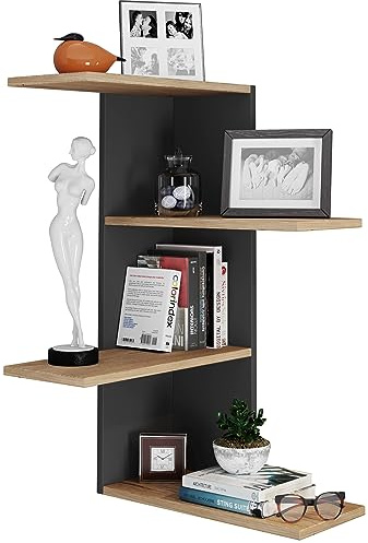 VCM Wandregal 45x45x77 cm 3 Fächer Holzwerkstoff Wohnaccessoires | Schafft offene Ablageflächen für Bücher und Deko - Wohnzimmer oder Flur - für Leseratten und Sammler