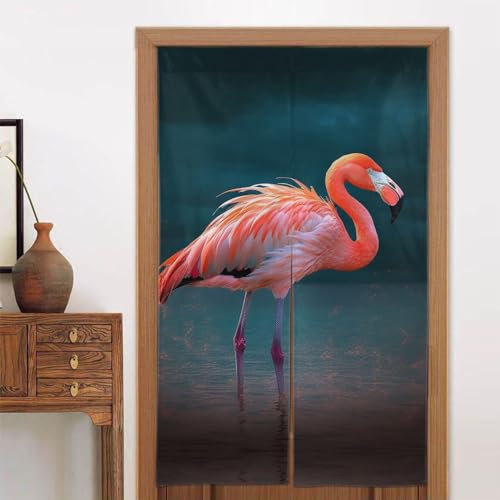 NONHAI Vivid Flamingo Türvorhänge für Tür, Privatsphäre, Trennwände, Fengshui-Vorhang, Verdunkelungs-Tapisserie, Stoff, Tür-/Fenstervorhang für Zuhause, Schlafzimmer, Küche, Dekoration, 86,4 x 142,2