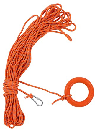 XHTLLO Corda Salvavita Galleggiante, Zattera di Salvataggio Autogonfiabile Professionale Portatile Leggera in PVC, Comoda Linea di Lancio Riflettente per Esterni da 30 Metri, per Nuoto, Canottaggio