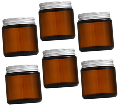 PRETYZOOM 6pcs Glass Jars Fillable Scented Candle Cups for Candle Making Lids for Home Decor Crafting