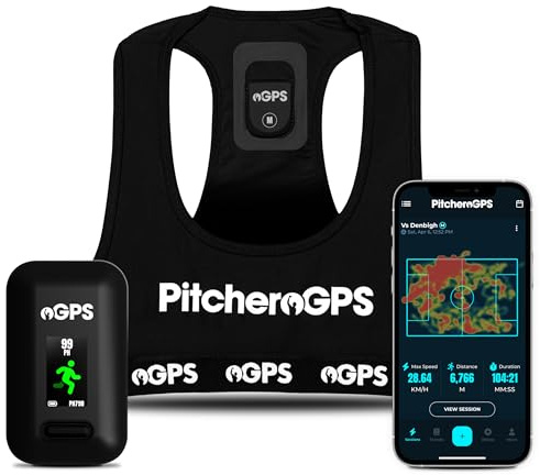 PitcheroGPS Ensemble de Suivi d'activité Sportive, Gilet de Suivi de Sport GPS et abonnement de 60 Jours Inclus, équipement d'entraînement de Football (Junior S)