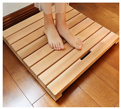 LeGDOr Bambusmatte, Badematte aus Holz, Duschmatte aus Holz, rutschfeste Badezimmer-Spa-Duschmatte, Sauna-Lattenrost, Moderne Fußmatte, anpassbar, 75 x 75 cm