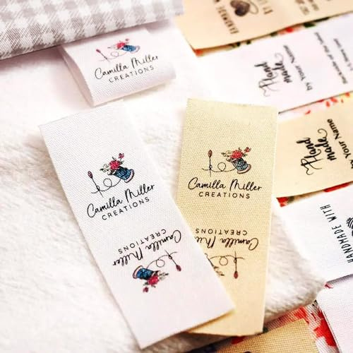 Personalisierte Nähetiketten, Namensetiketten, Nähetikett, Kleidungsetikett, Personalisiert Name Etikett, For Einnähen Von Stoffnamensetiketten, Markenname Etiketten, Faltende Stoff Etikett(S,50pcs)