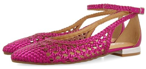 GIOSEPPO Ballerine blu intrecciate a punta sottile per donna DELL, Fucsia, 40 EU