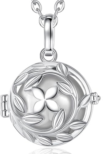 EUDORA Harmony Ball Graviditet Bola-halsband för kvinnor, änglasamtalshänge musikalisk lyckoklocka, Mexikokula present till mamma dam, 114,3 cm + 76,2 cm, Koppar