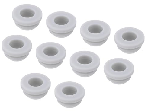 sourcing map 20Pcs Snap Rubber Grommet Plug Mount Dia 10mm ID 7mm Narrow Groove Width 2mm Seal Anti-Scratch for Electrical Box Cable Pipes Grey