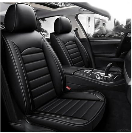 XINYUNFEI Auto Sitzbezüge Sets FüR Ford Ranger Ranger Raptor 2001-2024, Leder Auto Schonbezug Full Set Sitzbezug, Auto Sitzbezüge Airbag Kompatibel, Wasserdicht Sitzbezug Auto Zubehör(Schwarz)