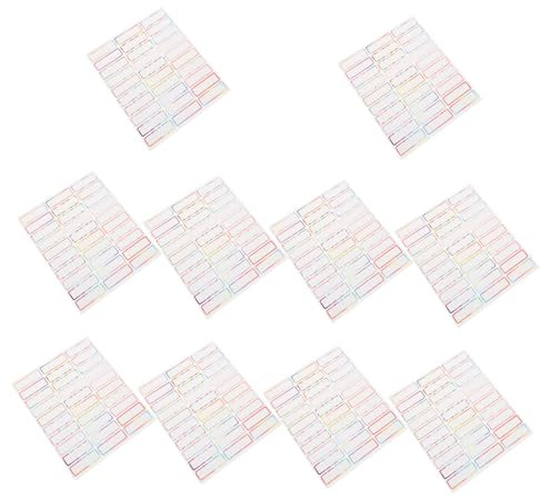 OFFSCH 10blätter Blanko Namensschild-etiketten Aufkleber Sortieretiketten Aufkleber Tabs Farbige Etikettenaufkleber Zum Beschriften Für Alltag Und Geschenke