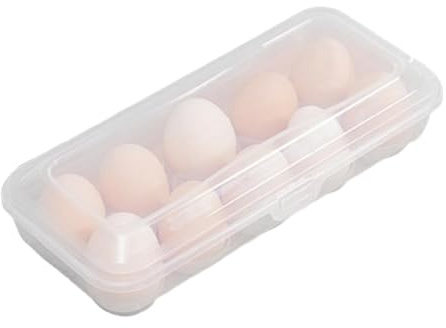 Huevera para frigorífico - Almacenamiento de huevos en el refrigerador, Huevera apilable con rejillas de 10/15 y tapa - Dispensador de huevos, Organizador de gran capacidad para frigorífico