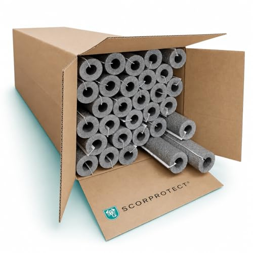 Scorprotect® voller Karton selbstklebende PE Rohrisolierung grau 1 Meter Stangen (Grau, 22 x 13 mm x 1 Meter)