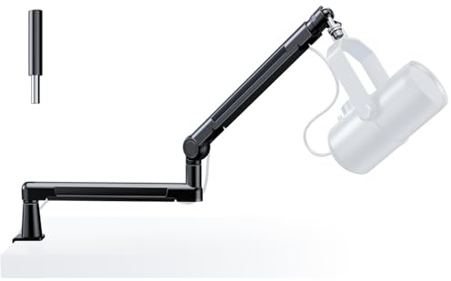 TODI Mikrofonständer Schreibtisch, robuster Galgenarm-Bär, 1,4 kg, mit Verlängerungserhöhung, verstellbarer Mikrofonständer, Schreibtisch, Metall-Mikrofonarm, Schreibtisch-Mikrofonständer mit 3/8