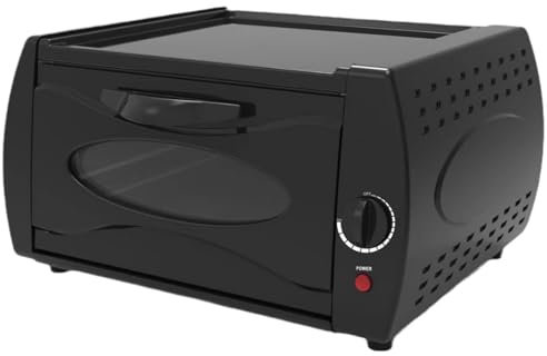 PZOFERLIN Forno Elettrico per Pizza, Piccolo Forno Elettrico 過熱防止機能付き2in1オーブン精密温度調節ミニピザオーブン(Round Door)
