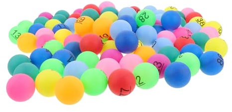 OFFIGAM 100stücke Farbkugelspiel Bunte Nummerierte Kunststoffkugeln Bingozubehör Für Partys Tombolakugeln Mehrfarbige Kleine Kugeln Für Lotteriespiele