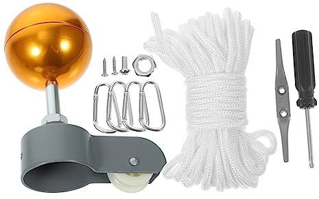 NULYLU 1juego Kit De Reparación De Mástil De Bandera De Inoxidable Accesorios De Mástil para Jardín Incluye Bola y Tornillos Fácil Instalación para Banderas De Exterior