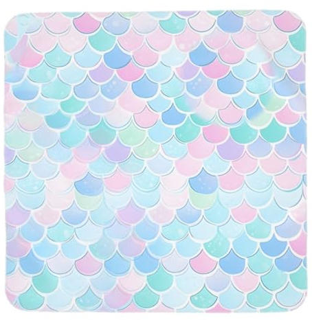 Mexpekil Manta de bebé para recién nacido, cobija suave con escamas de sirena coloridas, manta para envolver de 90 x 90 cm