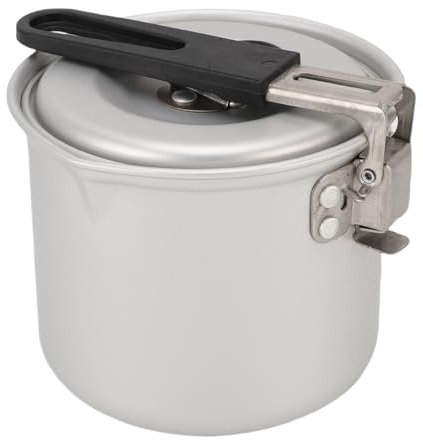 Mumusuki Pot de Camping, Petit Pot à Lait en Aluminium avec Couvercle et Poignée Pliable Tasse de Cuisson Multifonctionnelle Portable pour Randonnée en Plein Air Pique-Nique