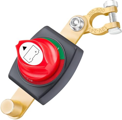 Bolatus Interruptor de batería de 12 V, 24 V, 48 V, interruptor de batería ajustable de 180°, interruptor principal de batería ON-OFF para coche, camión, barco, yate, caravana, moto