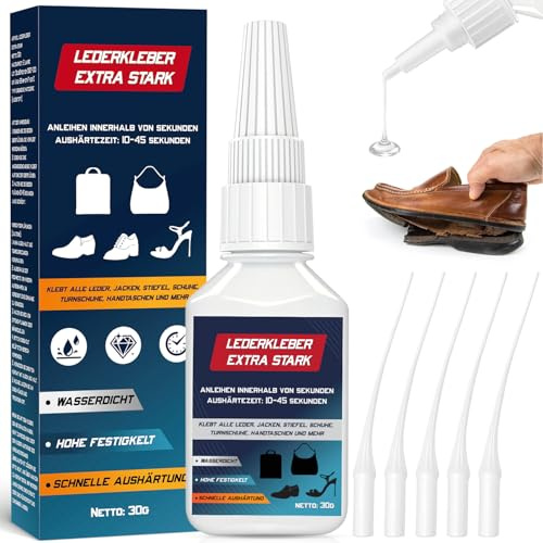 Schuhkleber Extra Stark Lederkleber - 30g Transparent Schuhsohlenkleber, Shoe Glue Schuhsohlen Kleber für Reparieren Leder, Sportschuhe, Sandalen