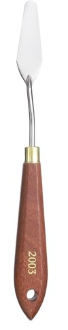 QUARKZMAN Couteaux à Peinture Outil De Peinture 2.09 x 0.67 Lame En Acier Inoxydable En Forme De Larme 8.07 Longueur Spatula Couteaux à Peinture Avec Trou Manche En Hêtre, Rouge/Argent