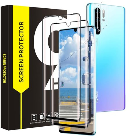 Carantee 2+2 Stück Schutzfolie für Panzerglas für Huawei P30 Pro, 9H Gehärtetem Anti-Kratzer Anti-Fingerabdruck P30 Pro Displayschutzfolie, 3D Volle Abdeckung Präzise Passform Dauerhaft Schutzglas