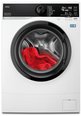 AEG Waschmaschine kompakt, 487 mm Tiefe, 7 kg, Serie 6000 ProSense -Mengenautomatik - Smarte Beladungserkennung, A, Klein, Leise, Nachlegefunktion, Wasserstopp, 1400 U/min, Inverter Motor, LSR6FA75470