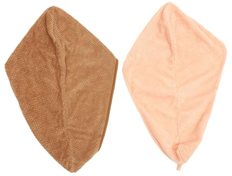Gogogmee 2stücke Haartrockentuch Aus Fleece Für Frauen Kopftuchwickel Mit Knopfdesign Trockenmütze Für Lange Haare Duschhaarmütze Mit Einfacher Optik