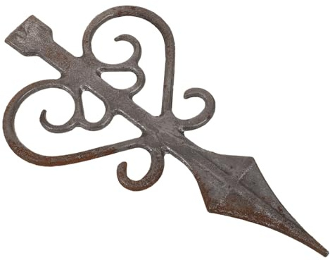 Parliky Fleuron de Clôture en Fer, Pointe Décorative pour Portail et Clôture de Jardin, Design Façonné, Facile à Installer, Déco Extérieure