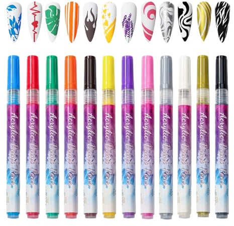 Pennarelli in gel per – Penna da disegno a punta fine, strumenti di | pittura portatili per la decorazione su tela e lo stile delle unghie | Regalo per le donne adolescenti artisti