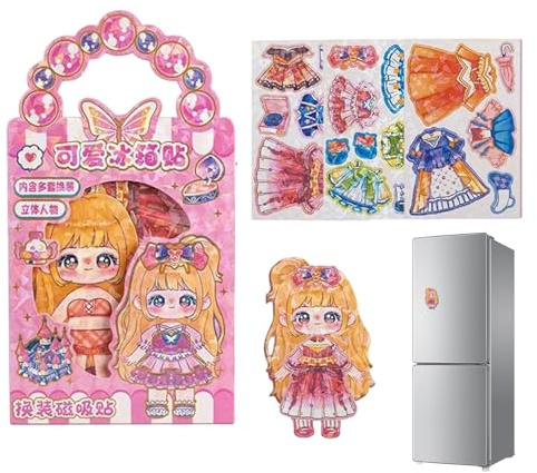 Gihioue Magnetisches Anziehpuppen Set,Kombinierbare Outfits Für Fantasievolles Spiel,Magnetische Anziehpuppe Für Mädchen Spielzeug | Für Party Zuhause Klassenzimmer Sammler Kinder Schüler Und