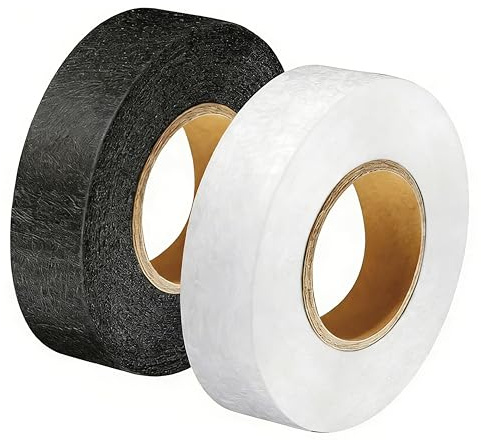 Ruvan 2 Pack Saumband Zum Aufbügeln, Bügelband Zum Hose Kürzen, Nahtband Zum Aufbügeln, Breite 20 Mm, Weiß + Schwarz, Für Hosen, Stoffe, Vorhänge, Kleidung