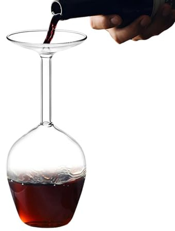Genérico Copa De Vino – Copa, De Vino Al Revés | Vasos Abajo, Vasos Novedosos Y Únicos Para, Regalos, Hogar, Bar, Cocina, Entretenimiento, Degustación Y Servicio De Bebidas Divertido